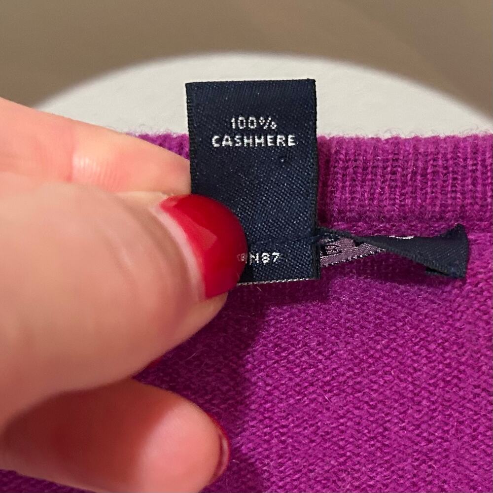 Lands' End 100% Cashmere Purple Cardigan Sweater Size M - Picture 8 of 8